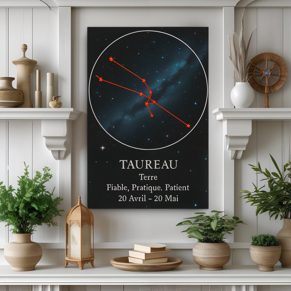 Toile Constellation "Taureau" - Tableau Motivation - Mentset