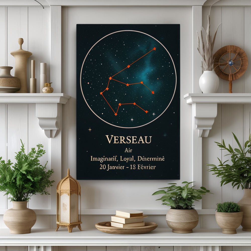 Toile Constellation "Verseau" - Tableau Motivation - Mentset