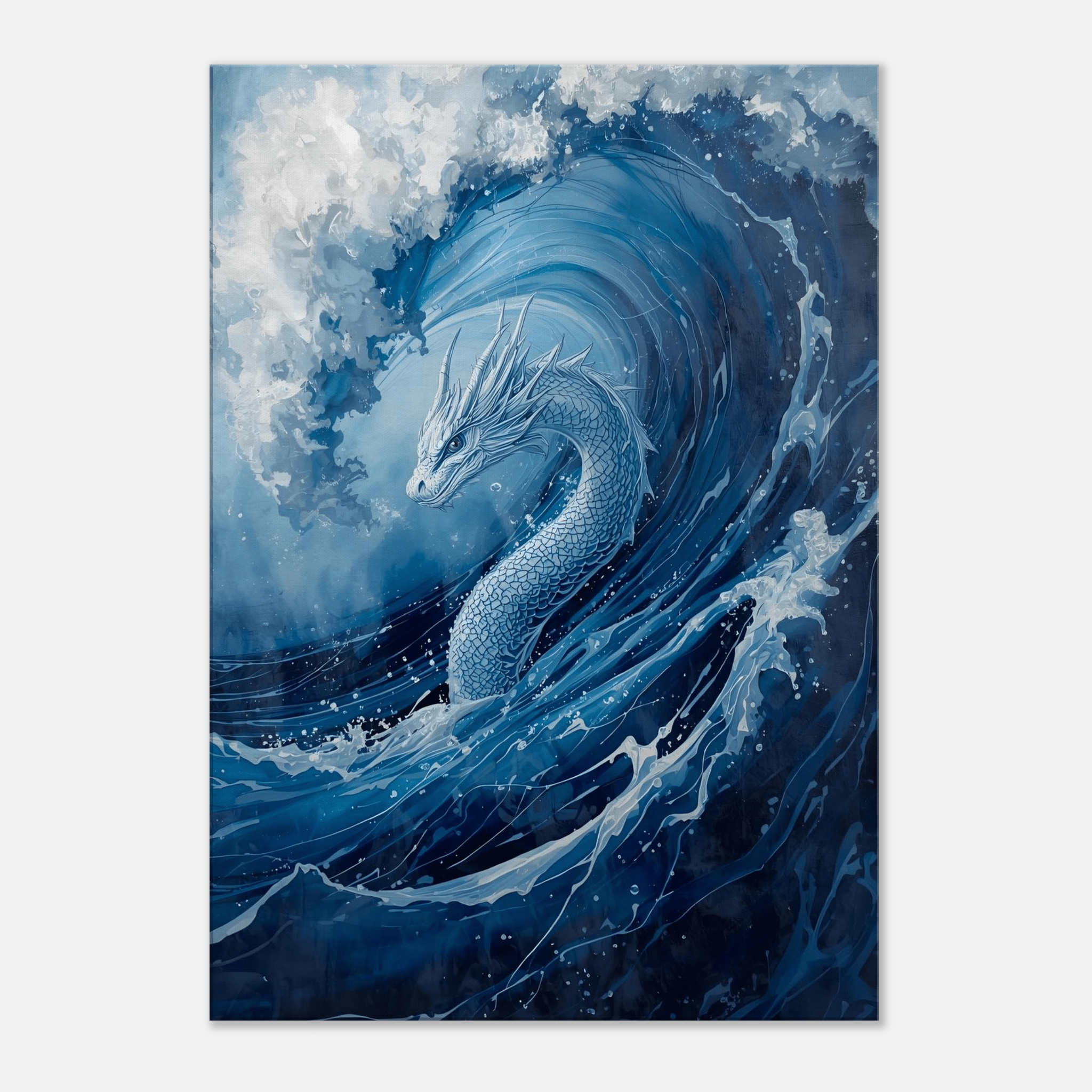 toile dragon de l’eau – la force des vagues - Tableau Motivation - Mentset