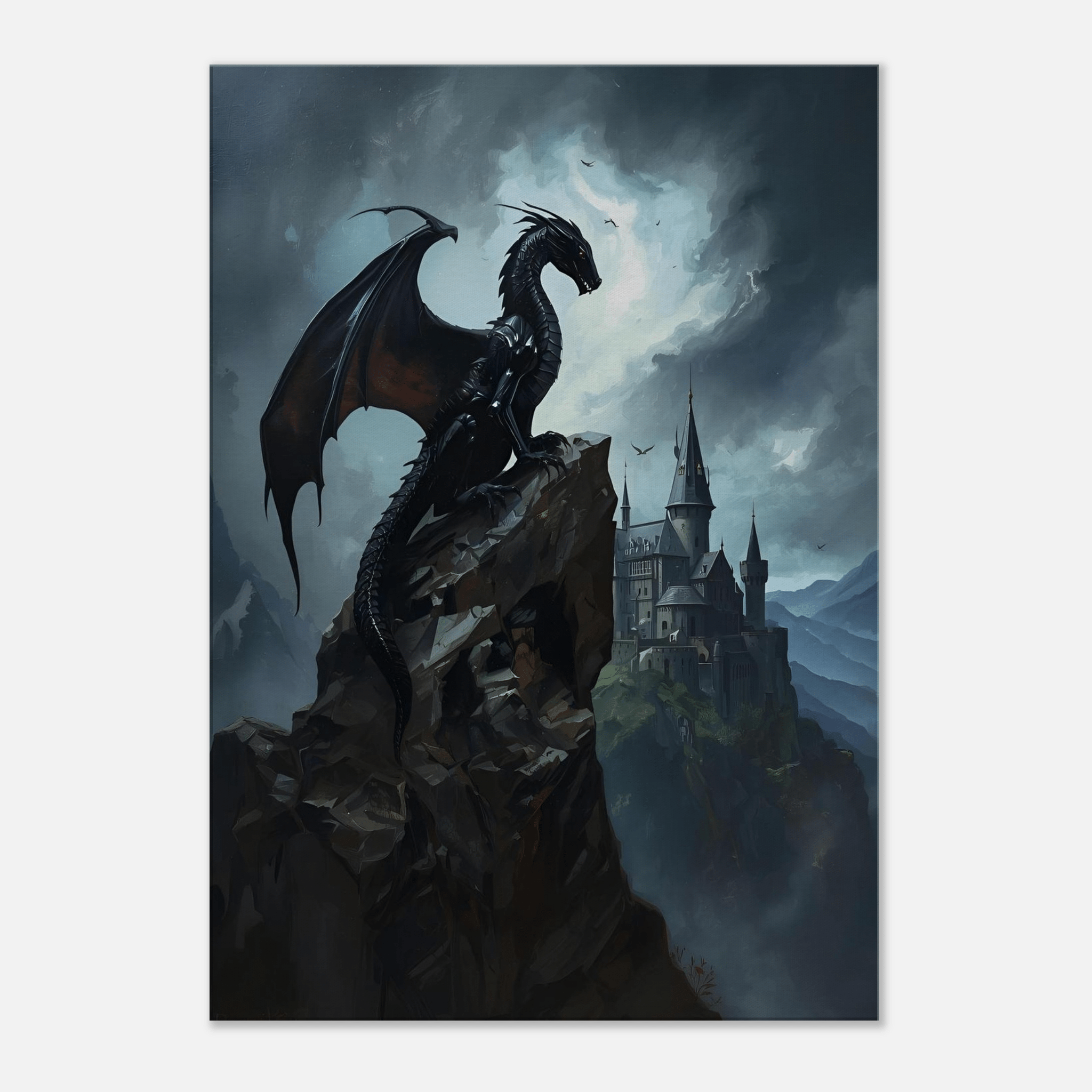Toile Dragon Médiéval - Tableau Motivation - Mentset