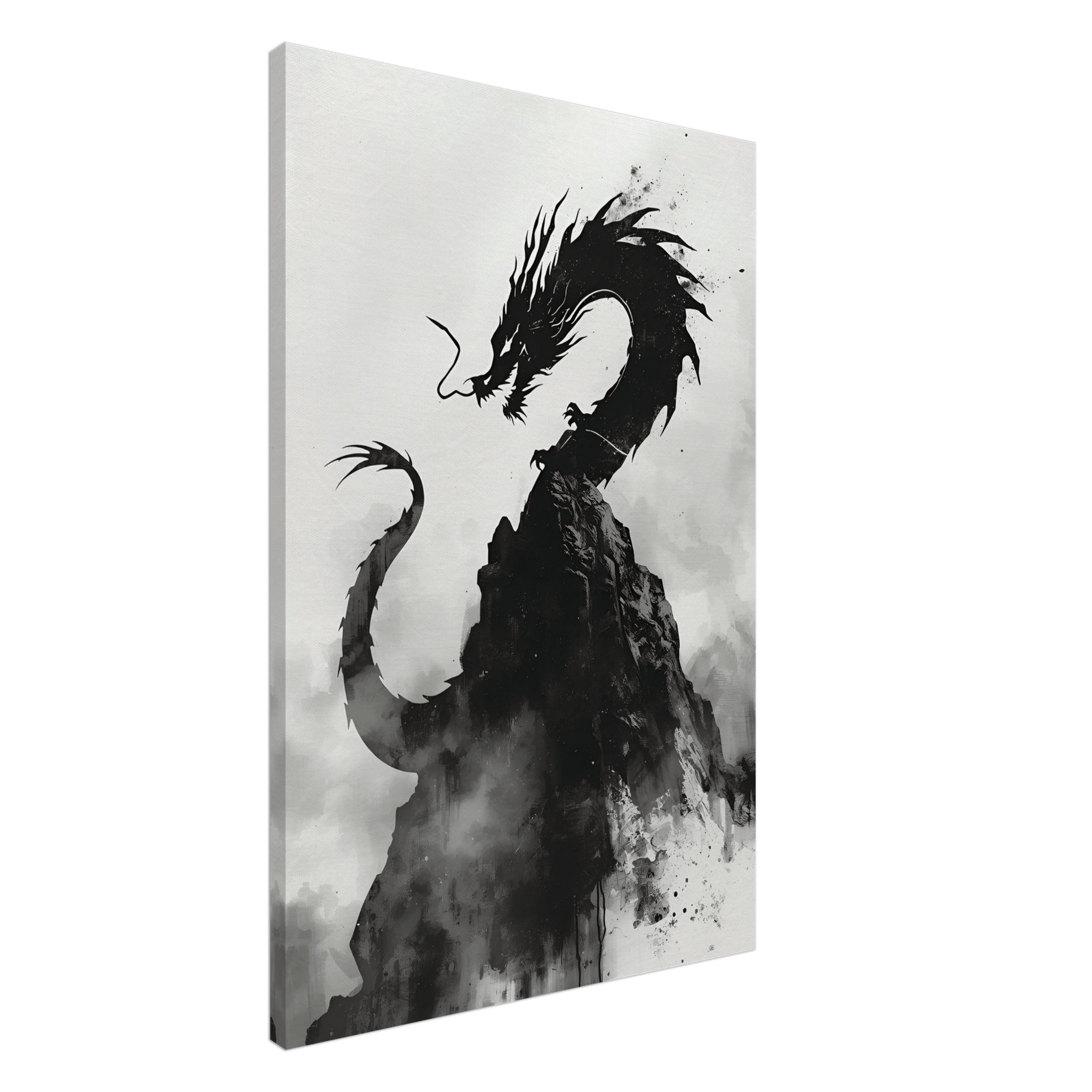 Toile Dragon Minimaliste - Tableau Motivation - Mentset