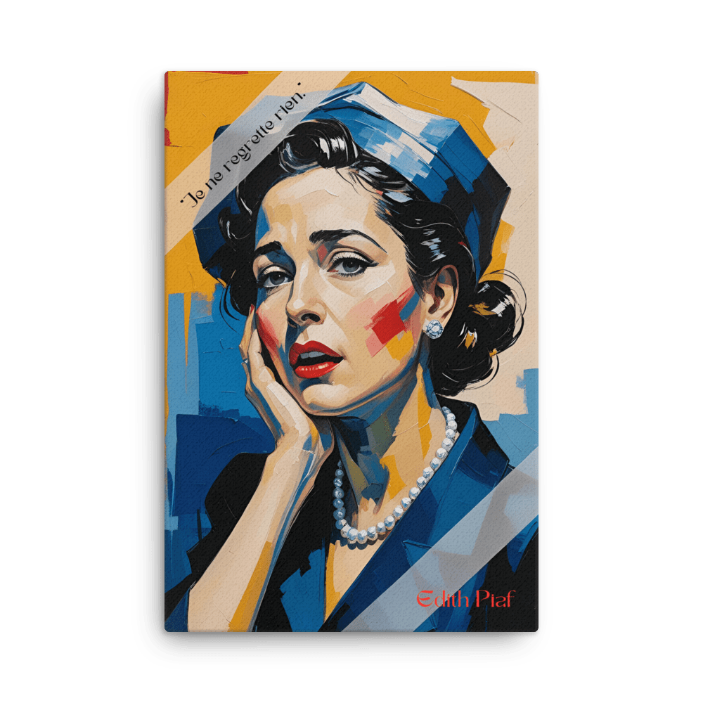 Toile "Édith Piaf – Zéro regret" - Tableau Motivation - Mentset