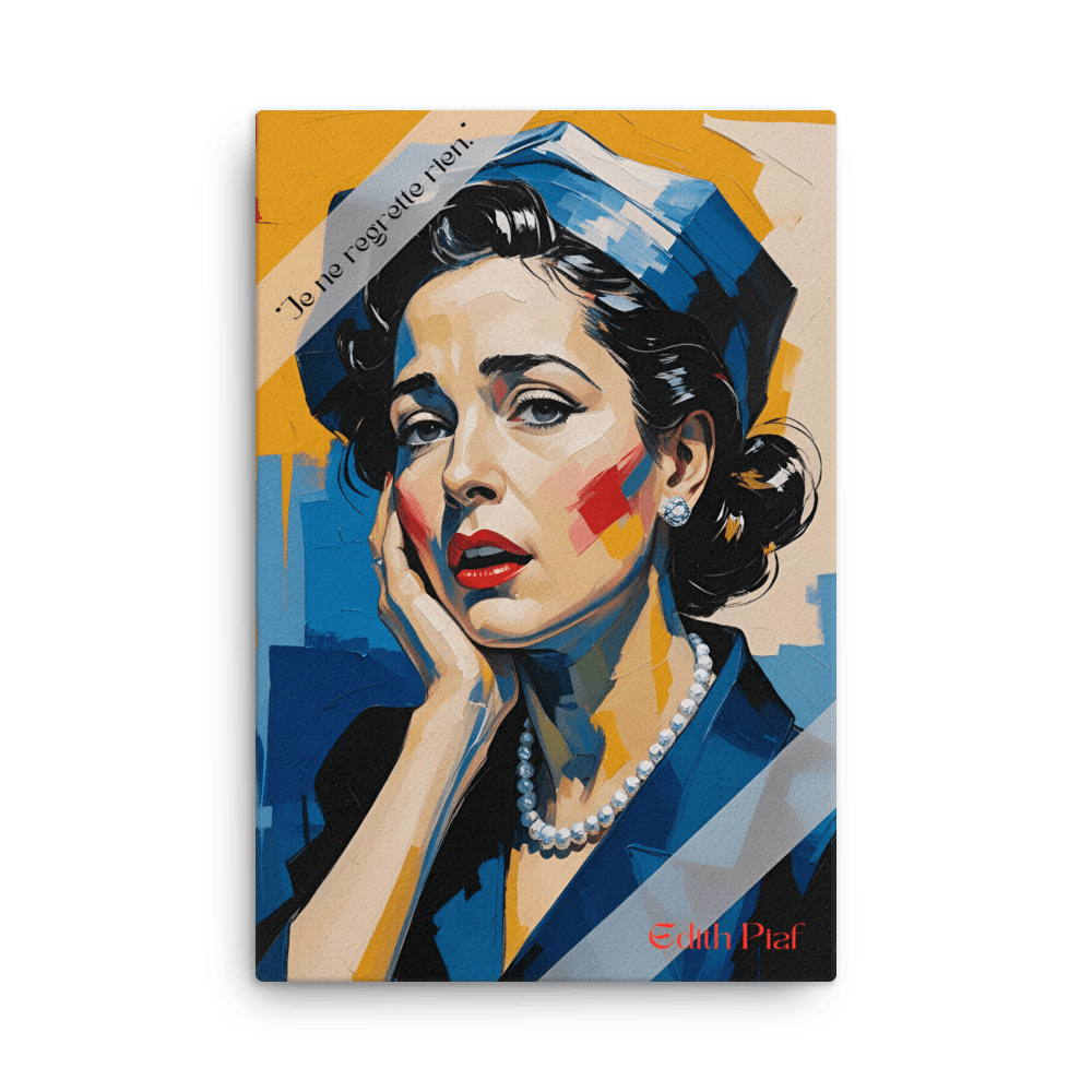 Toile "Édith Piaf – Zéro regret" - Tableau Motivation - Mentset