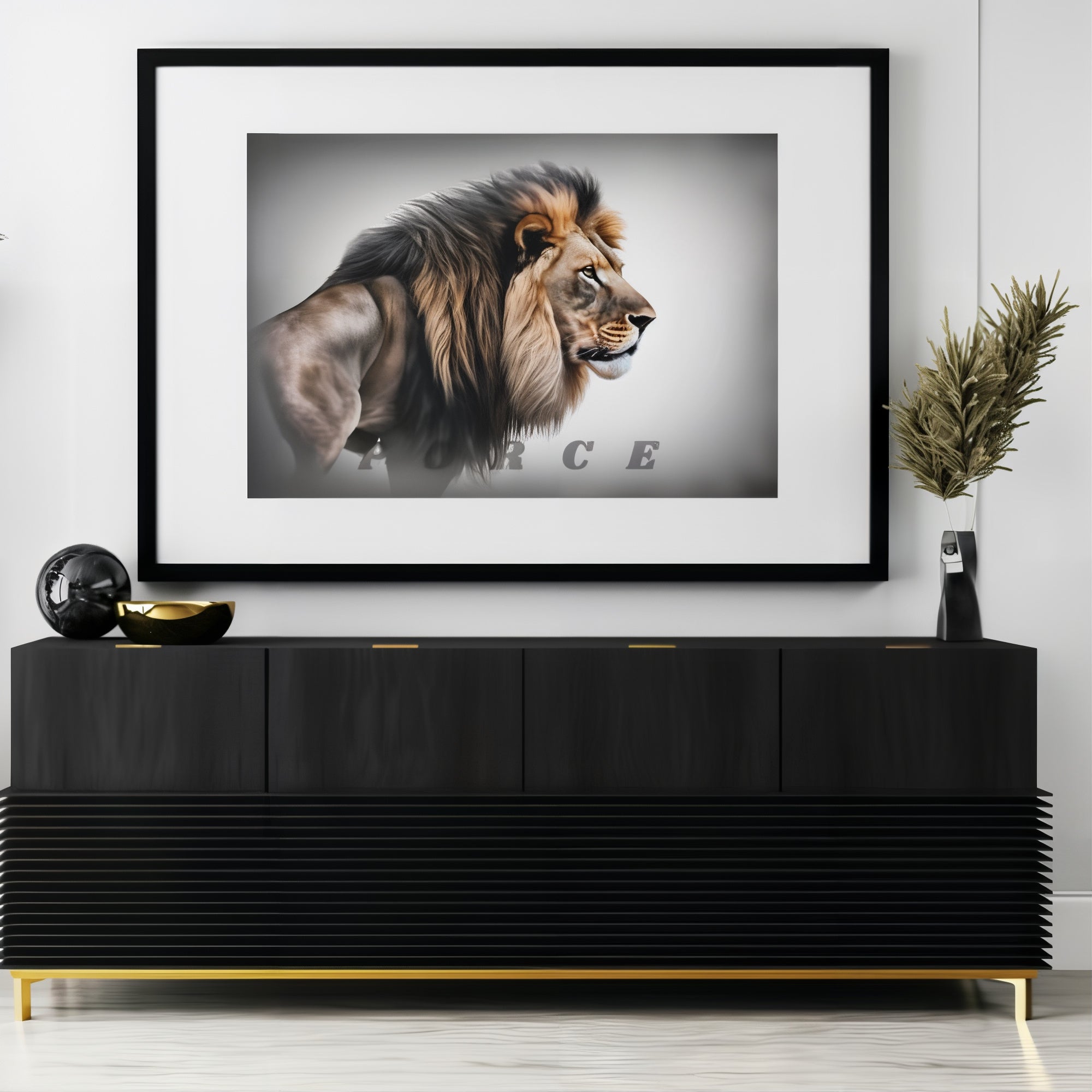 Toile Encadrée "Force" – La Puissance du Lion - Tableau Motivation - Mentset