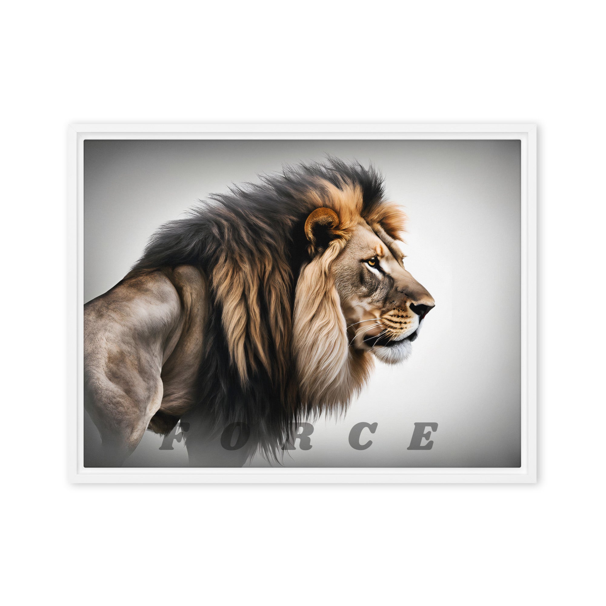 Toile Encadrée "Force" – La Puissance du Lion - Tableau Motivation - Mentset