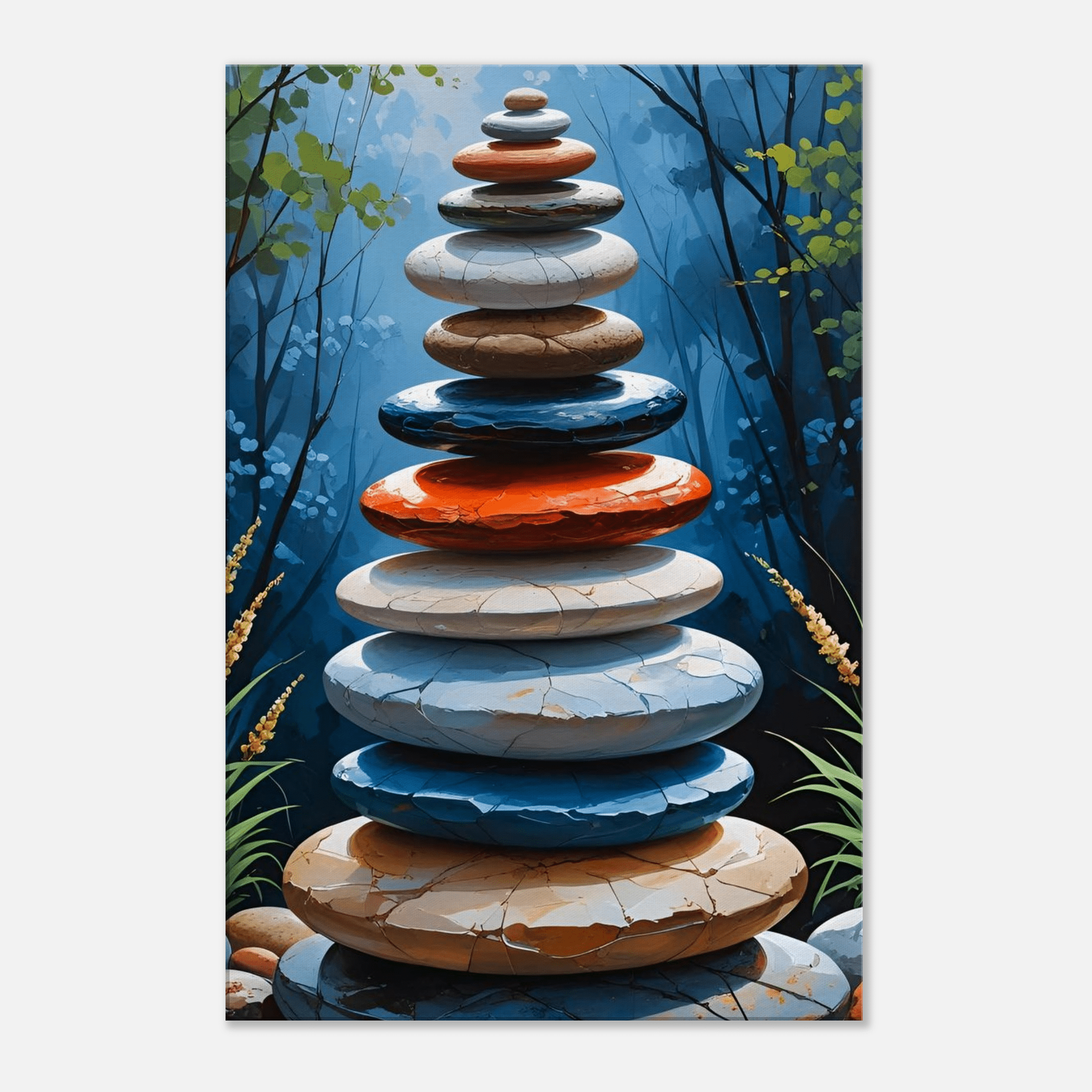 Toile "Équilibre Zen" – Galets Empilés - Tableau Motivation - Mentset