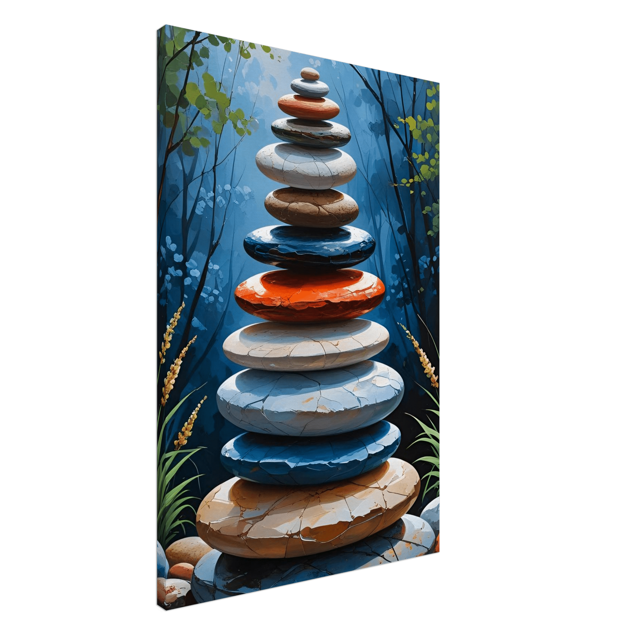 Toile "Équilibre Zen" – Galets Empilés - Tableau Motivation - Mentset