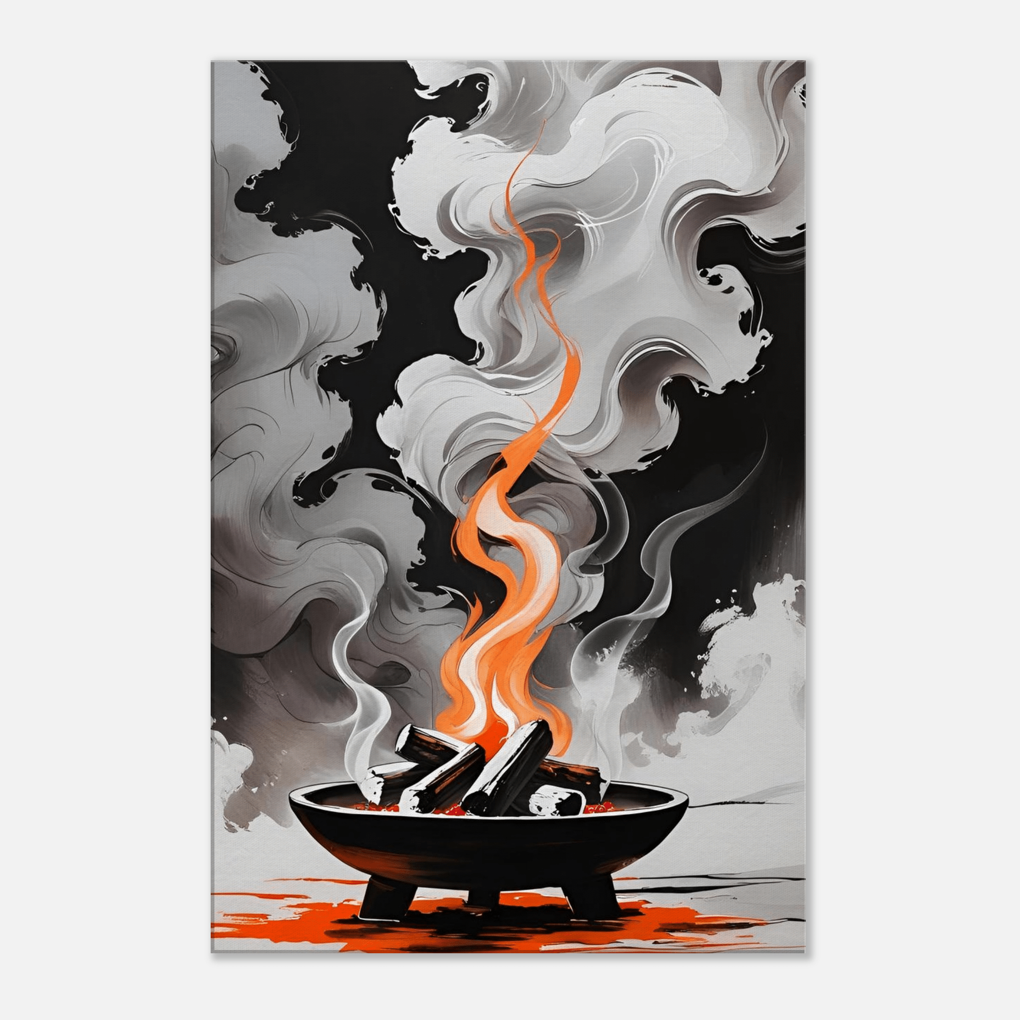 Toile "Feu Sacré" – Énergie et Purification - Tableau Motivation - Mentset