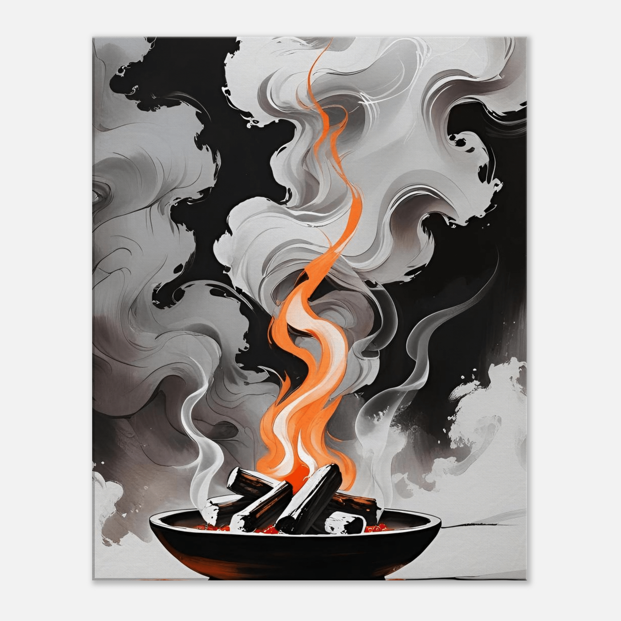 Toile "Feu Sacré" – Énergie et Purification - Tableau Motivation - Mentset