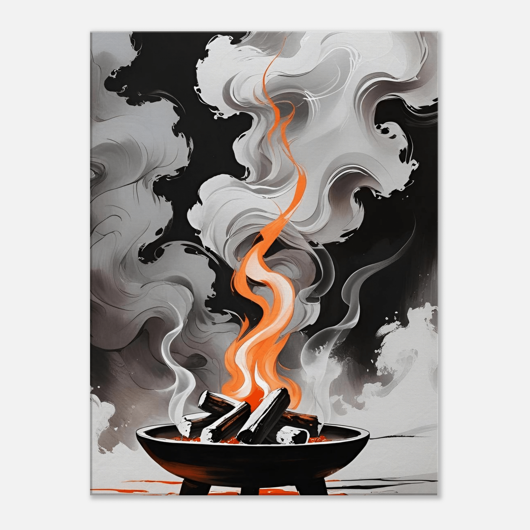 Toile "Feu Sacré" – Énergie et Purification - Tableau Motivation - Mentset
