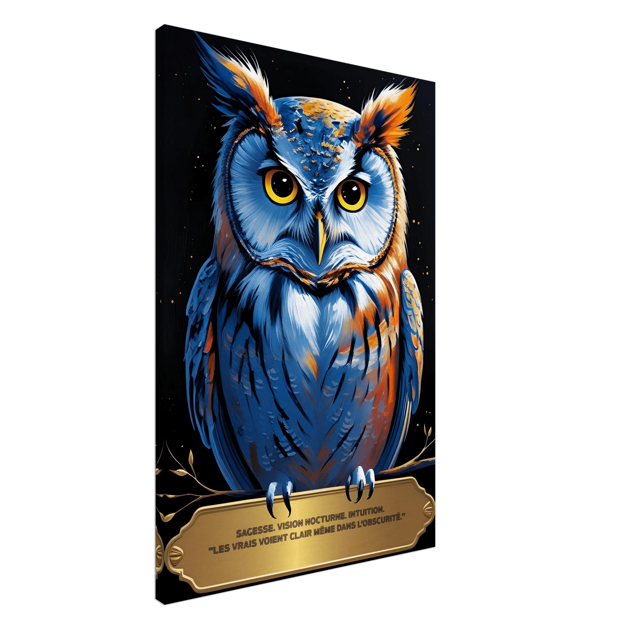 Toile hibou – sagesse - Tableau Motivation - Mentset