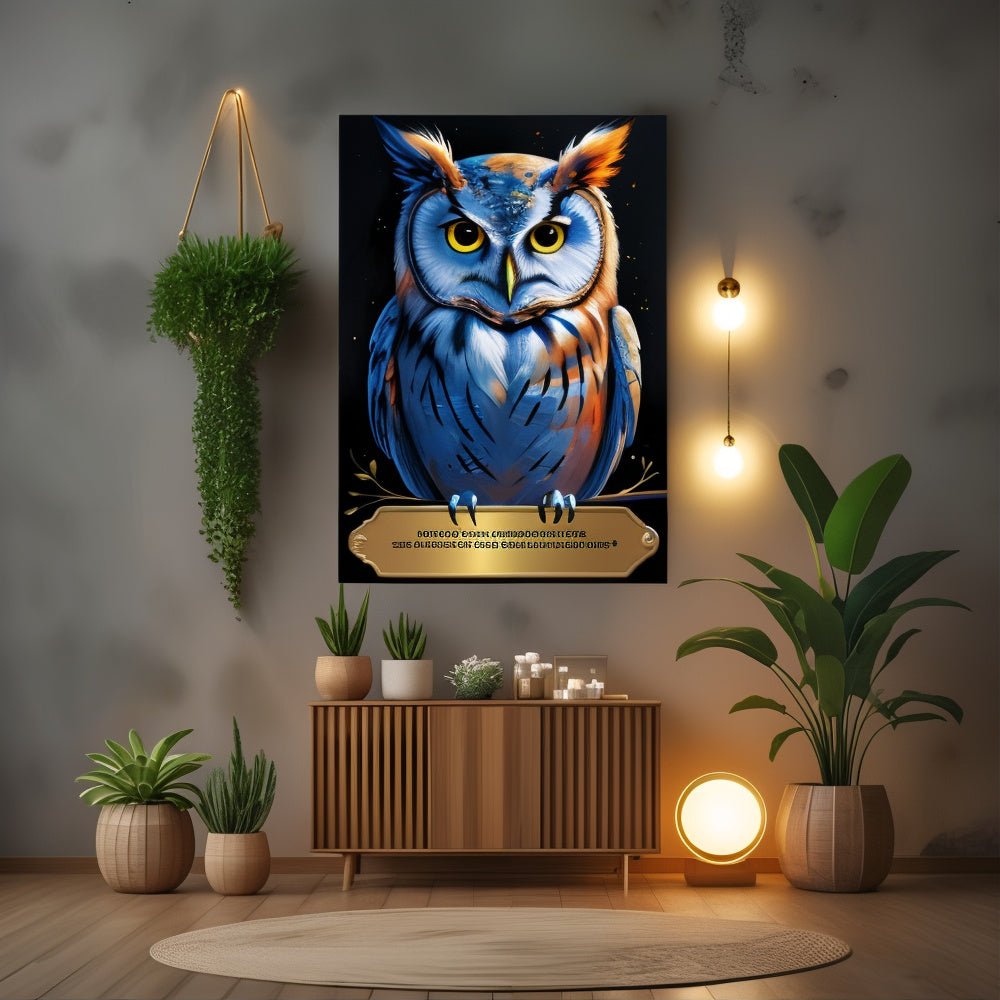 Toile hibou – sagesse - Tableau Motivation - Mentset