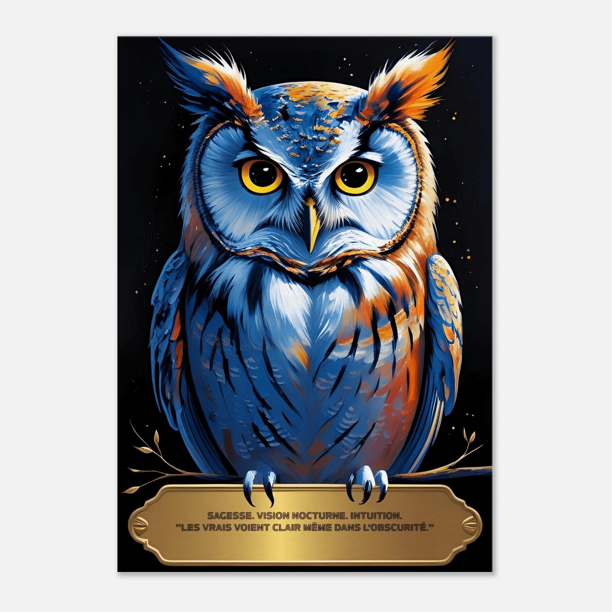 Toile hibou – sagesse - Tableau Motivation - Mentset