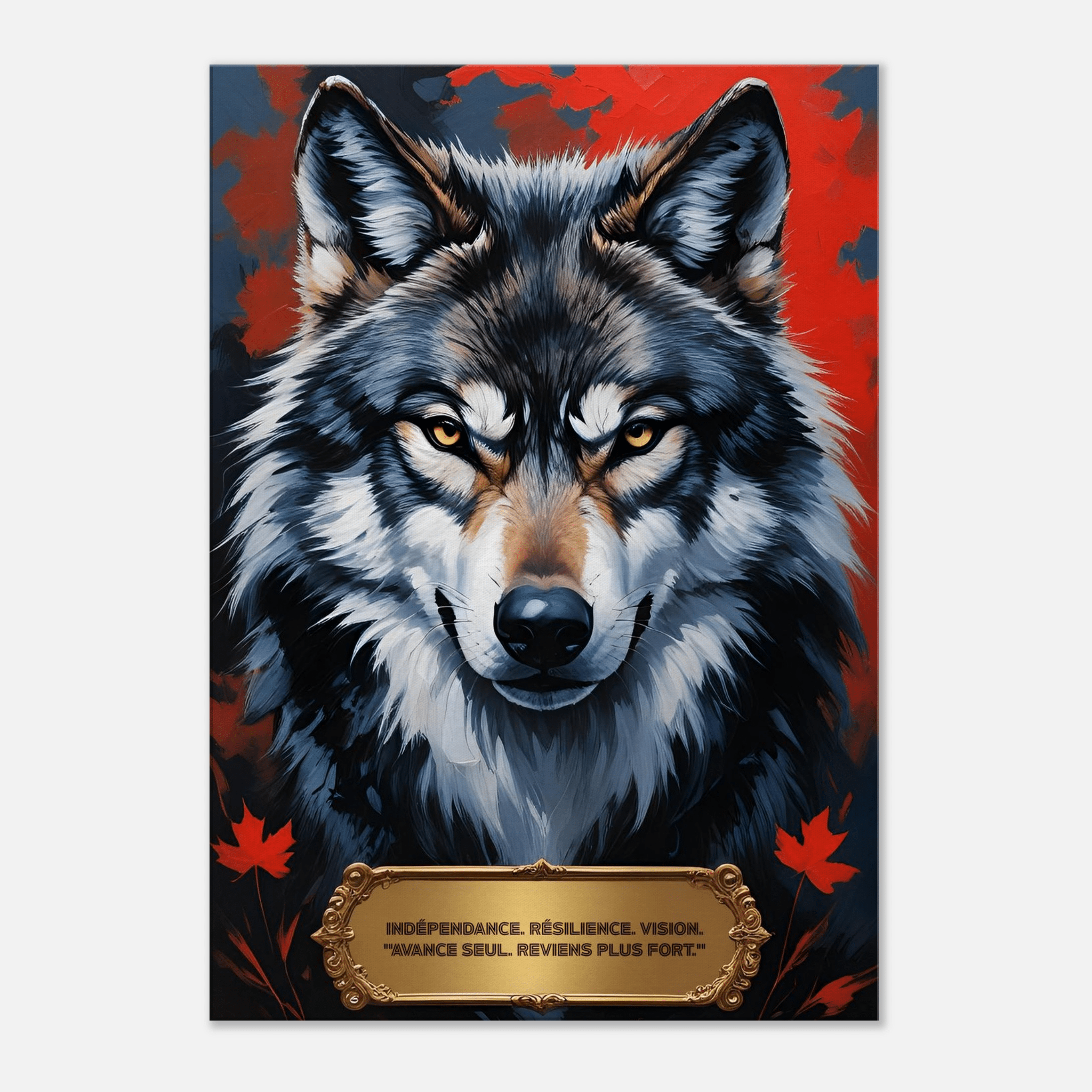 Toile loup – solitude - Tableau Motivation - Mentset