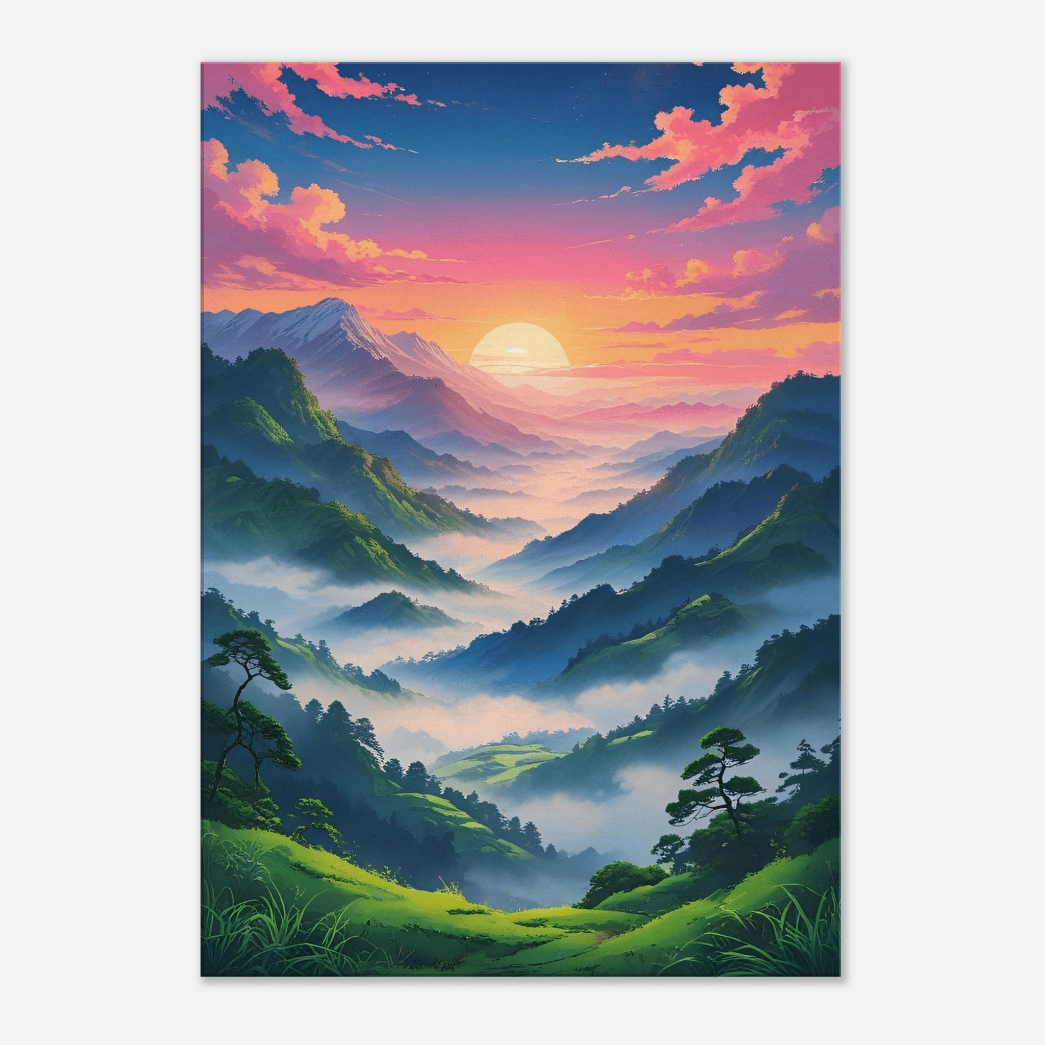 Toile montagne – le silence du sommet - Tableau Motivation - Mentset