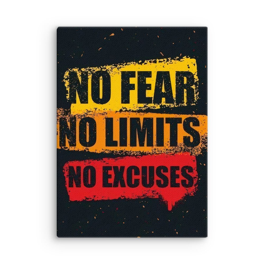 Toile Motivationnelle - « Pas de peur, pas de limites, pas d'excuses - Tableau Motivation - Mentset