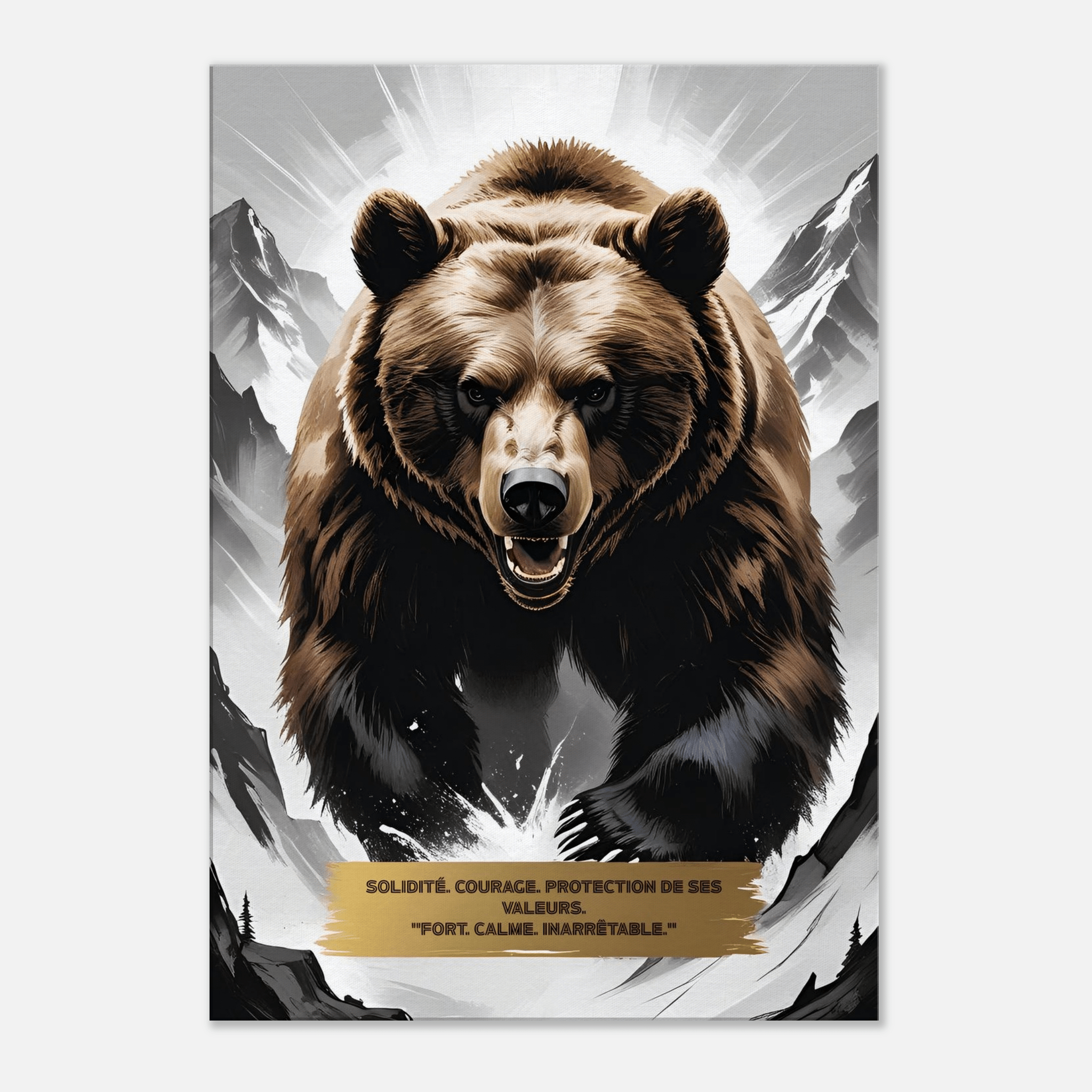 Toile ours – solidité - Tableau Motivation - Mentset