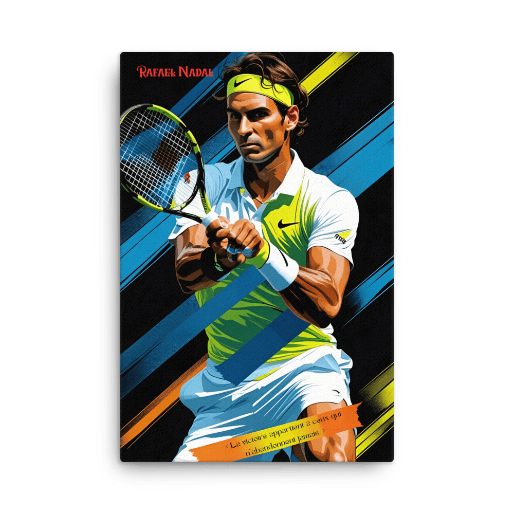 Toile "Rafael Nadal – Ne jamais céder" - Tableau Motivation - Mentset