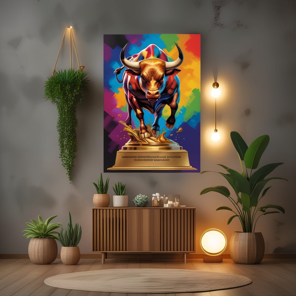Toile taureau – persévérance - Tableau Motivation - Mentset