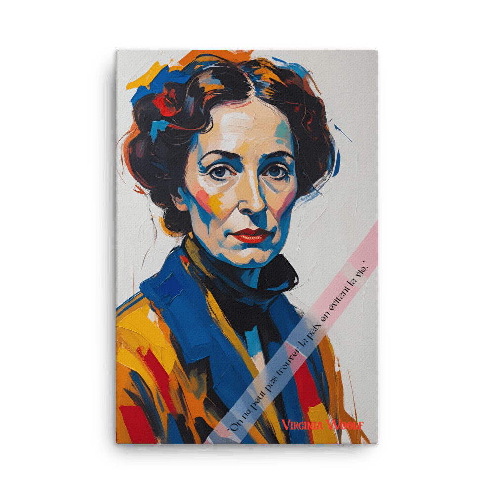 Toile "Virginia Woolf – Affronter la vie" - Tableau Motivation - Mentset