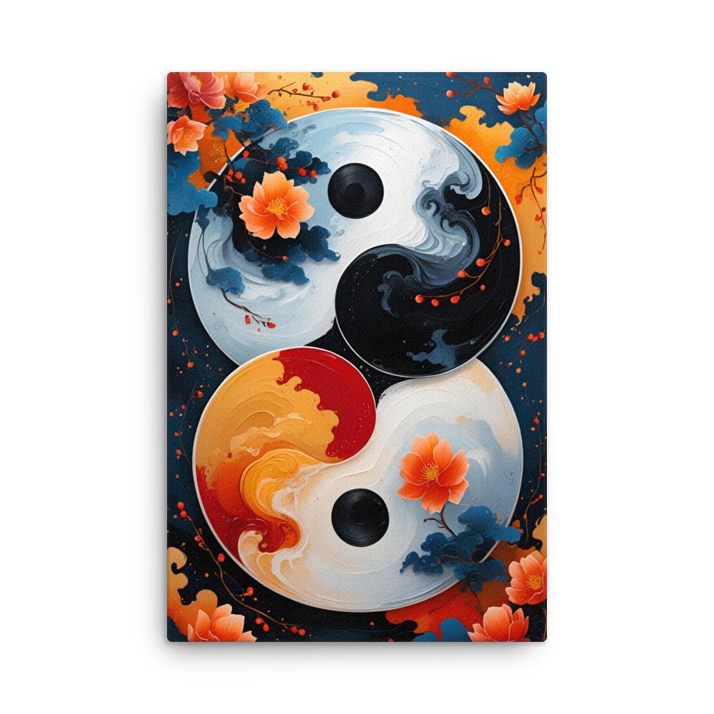 Toile "Yin Yang – Alchimie florale" - Tableau Motivation - Mentset