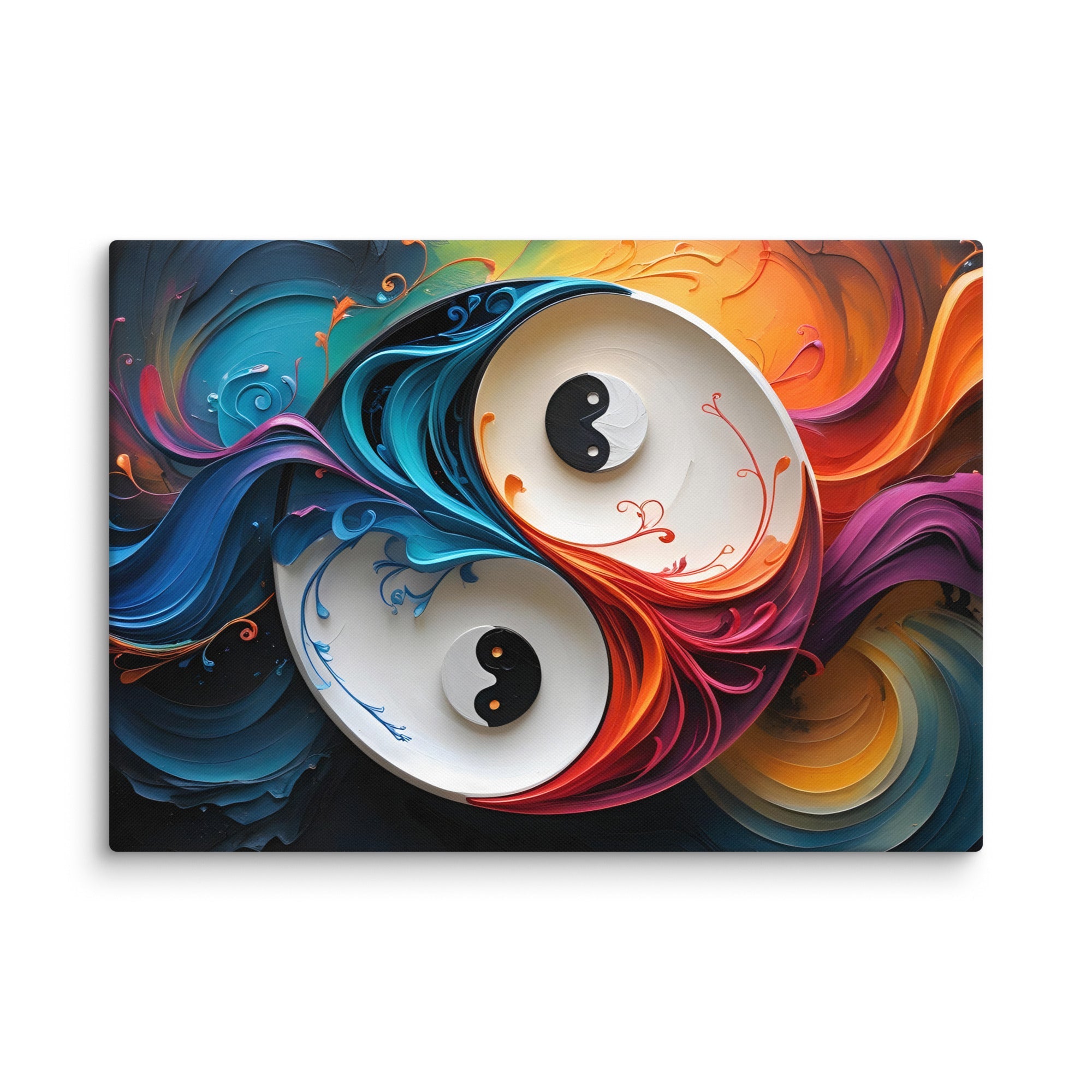 Toile “Yin Yang Couleurs” – Équilibre vibrant - Tableau Motivation - Mentset