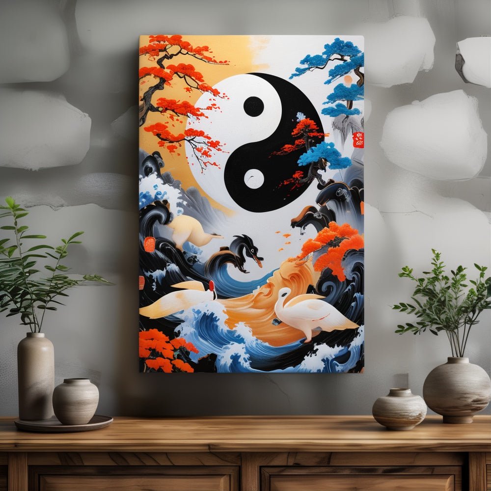 Toile "Yin Yang – Sérénité éternelle" - Tableau Motivation - Mentset